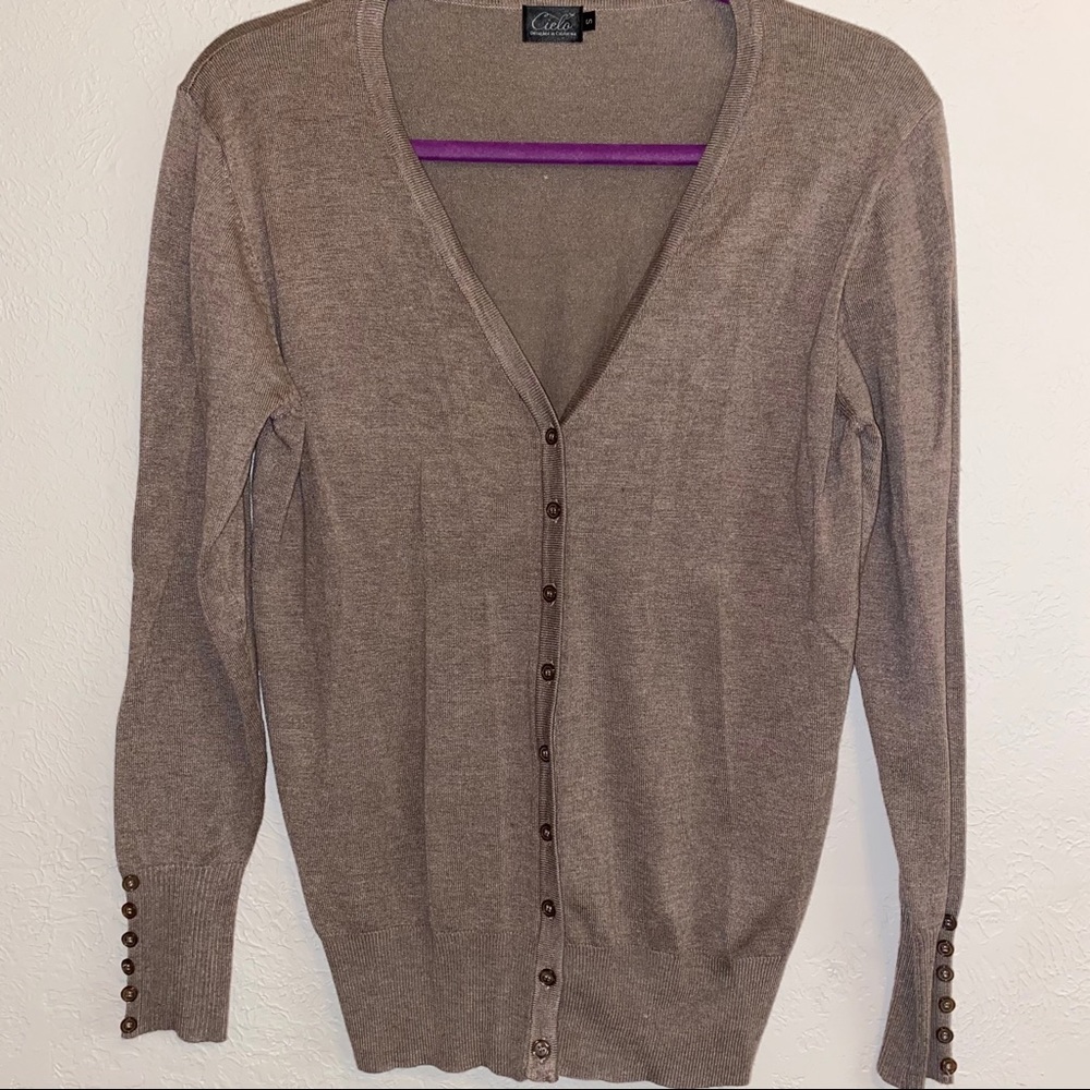 Brown Long Sleeve Cardigan